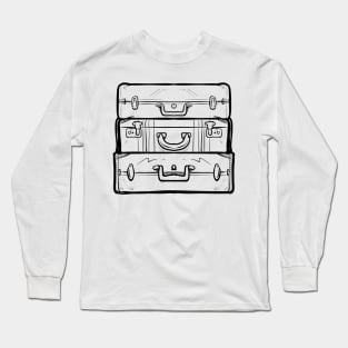 Travel Suitcase Cartoon Long Sleeve T-Shirt